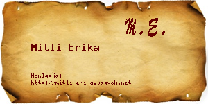 Mitli Erika névjegykártya
